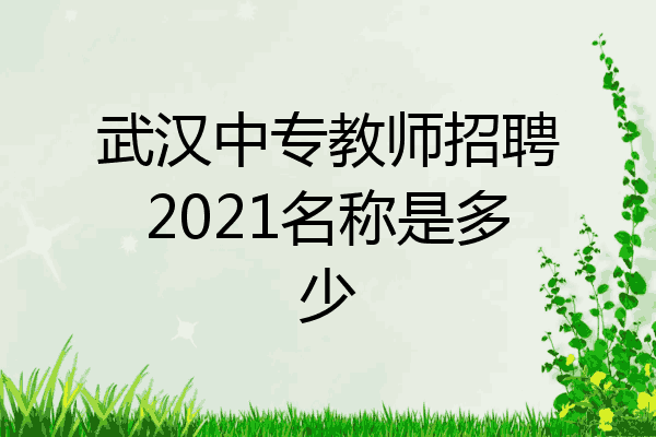 武汉中专教师招聘2021名称是多少
