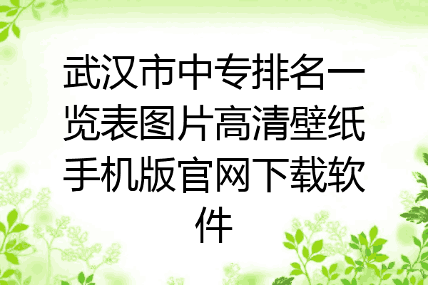 武汉市中专排名一览表图片高清壁纸手机版官网下载软件