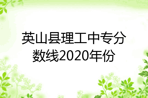 英山县理工中专分数线2020年份