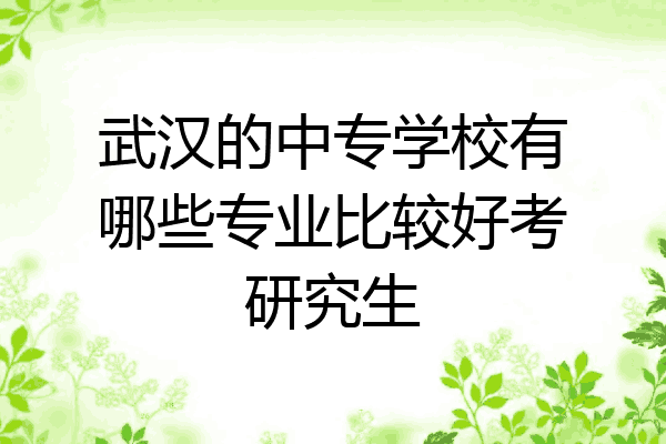 武汉的中专学校有哪些专业比较好考研究生