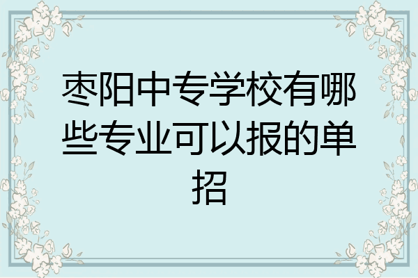 枣阳中专学校有哪些专业可以报的单招