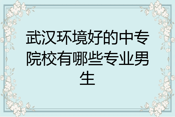 武汉环境好的中专院校有哪些专业男生