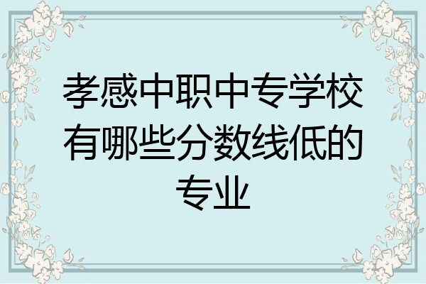 孝感中职中专学校有哪些分数线低的专业