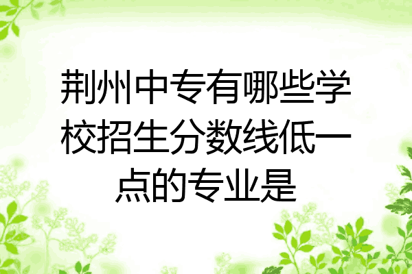 荆州中专有哪些学校招生分数线低一点的专业是