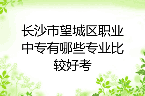 长沙市望城区职业中专有哪些专业比较好考