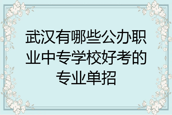 武汉有哪些公办职业中专学校好考的专业单招