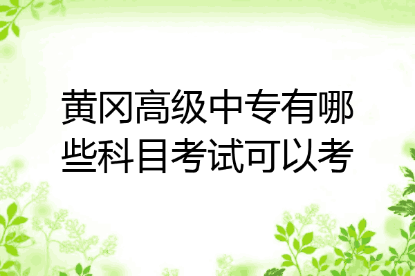 黄冈高级中专有哪些科目考试可以考