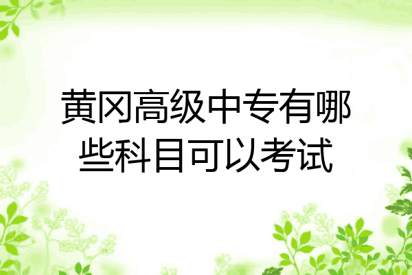 黄冈高级中专有哪些科目可以考试