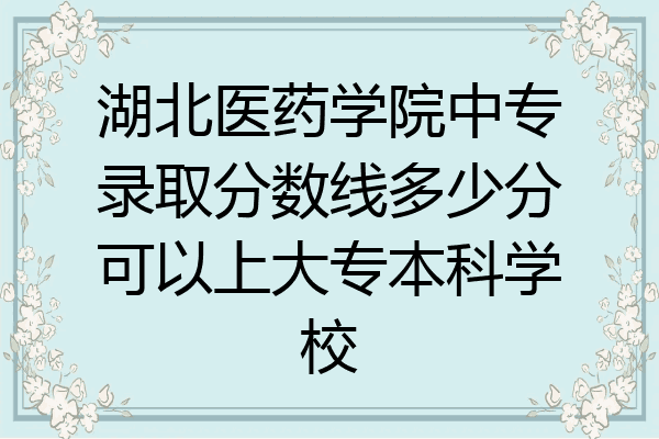 湖北医药学院中专录取分数线多少分可以上大专本科学校
