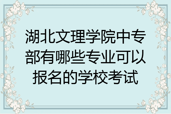 湖北文理学院中专部有哪些专业可以报名的学校考试