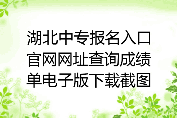 湖北中专报名入口官网网址查询成绩单电子版下载截图