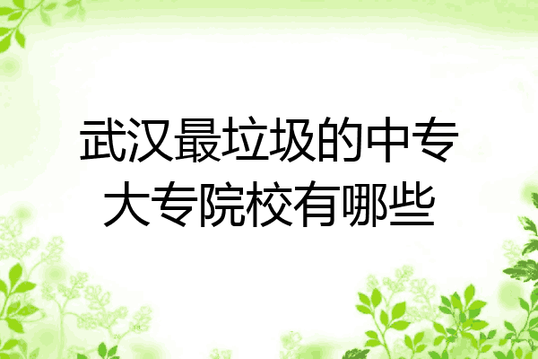武汉最垃圾的中专大专院校有哪些