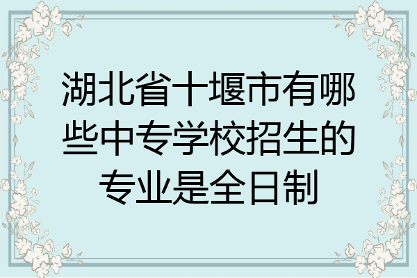 湖北省十堰市有哪些中专学校招生的专业是全日制