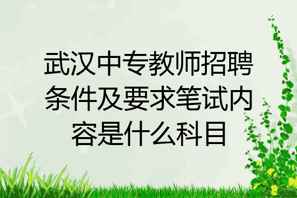 武汉中专教师招聘条件及要求笔试内容是什么科目