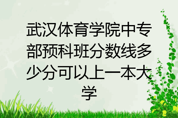 武汉体育学院中专部预科班分数线多少分可以上一本大学
