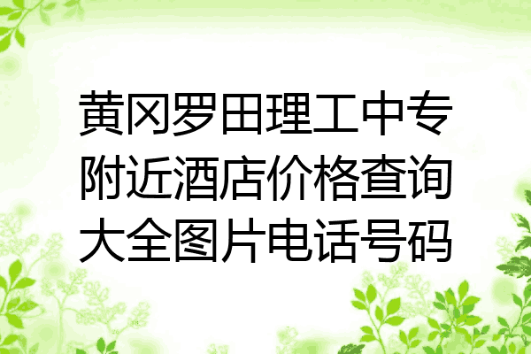 黄冈罗田理工中专附近酒店价格查询大全图片电话号码