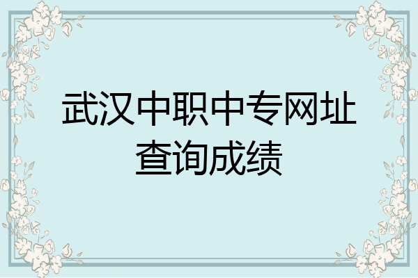 武汉中职中专网址查询成绩