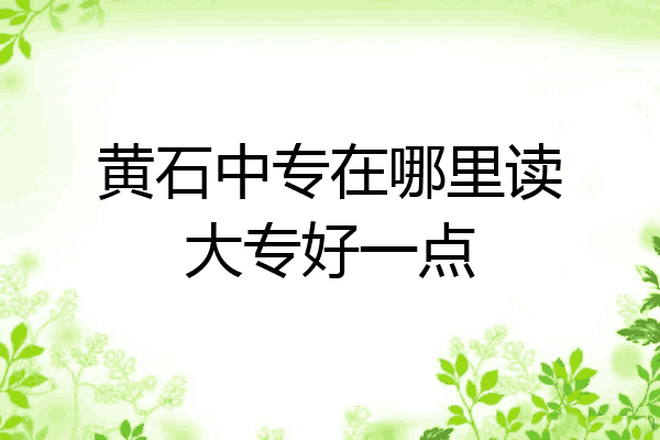 黄石中专在哪里读大专好一点