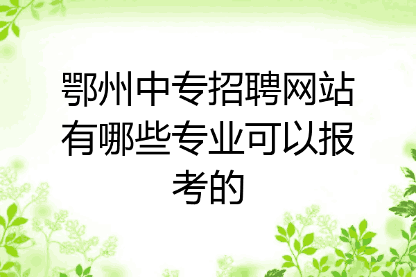 鄂州中专招聘网站有哪些专业可以报考的