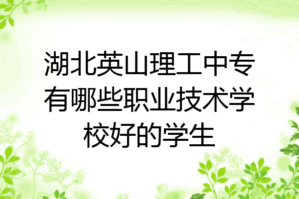 湖北英山理工中专有哪些职业技术学校好的学生