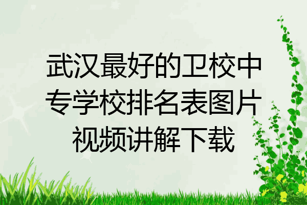 武汉最好的卫校中专学校排名表图片视频讲解下载