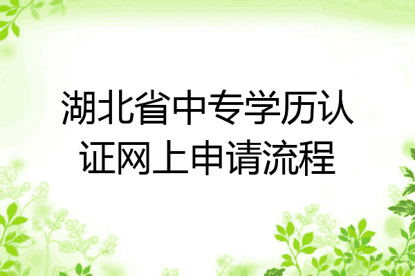 湖北省中专学历认证网上申请流程