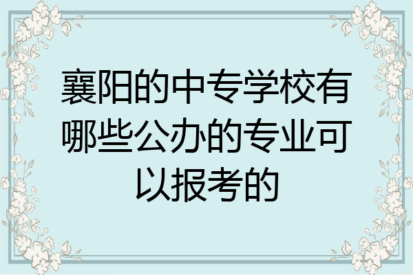 襄阳的中专学校有哪些公办的专业可以报考的