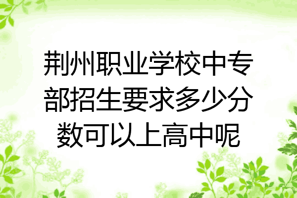 荆州职业学校中专部招生要求多少分数可以上高中呢