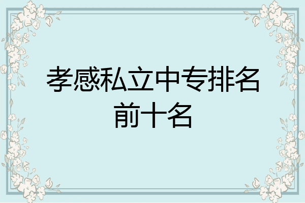 孝感私立中专排名前十名