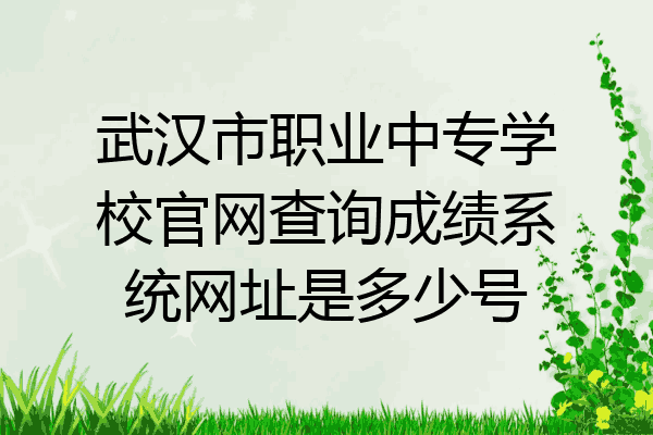 武汉市职业中专学校官网查询成绩系统网址是多少号