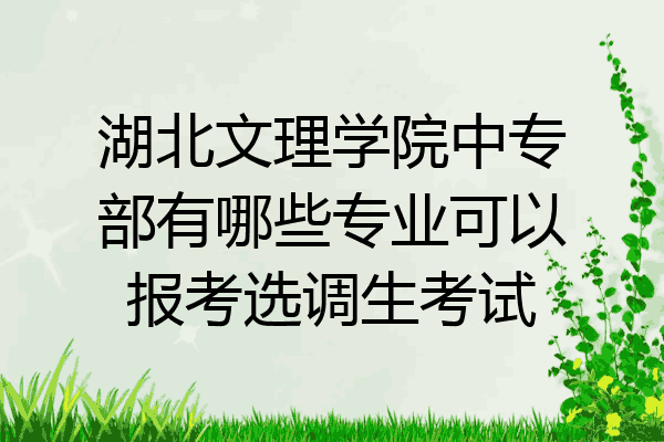 湖北文理学院中专部有哪些专业可以报考选调生考试