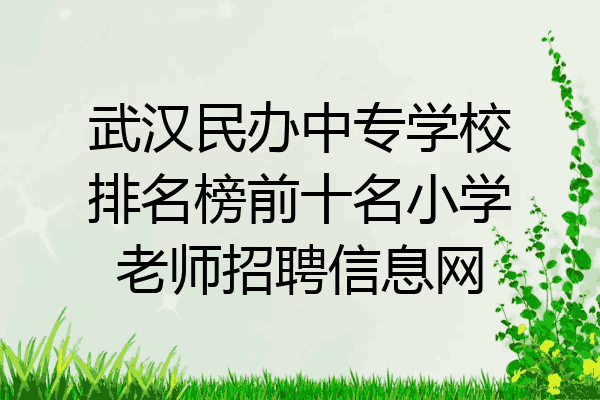 武汉民办中专学校排名榜前十名小学老师招聘信息网