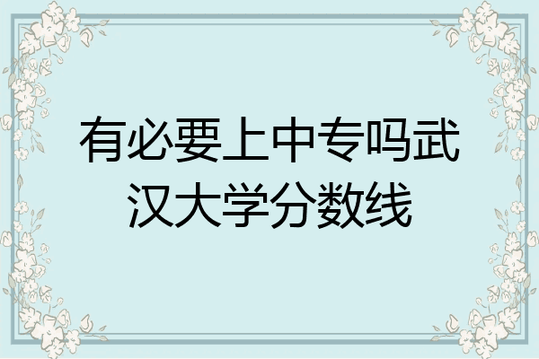 有必要上中专吗武汉大学分数线