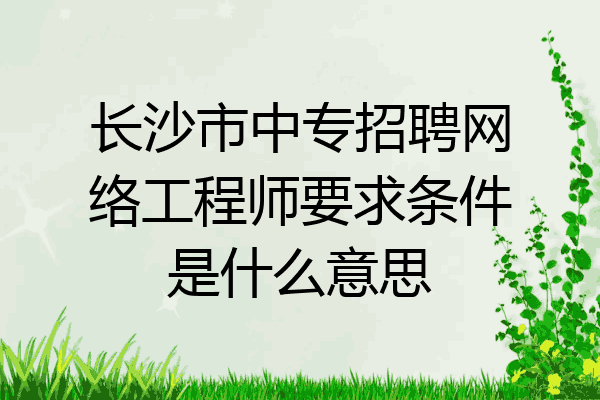 长沙市中专招聘网络工程师要求条件是什么意思