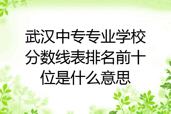 武汉中专专业学校分数线表排名前十位是什么意思