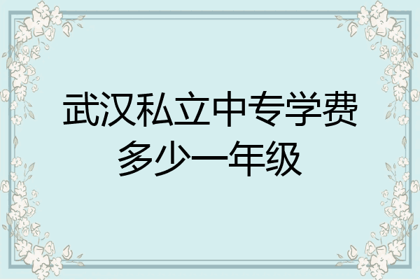 武汉私立中专学费多少一年级