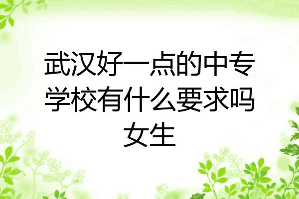 武汉好一点的中专学校有什么要求吗女生