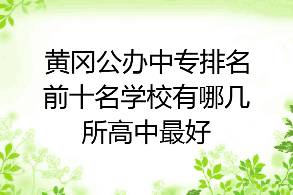 黄冈公办中专排名前十名学校有哪几所高中最好
