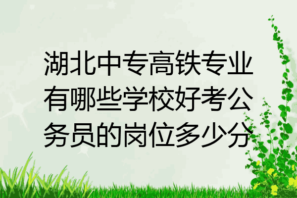 湖北中专高铁专业有哪些学校好考公务员的岗位多少分