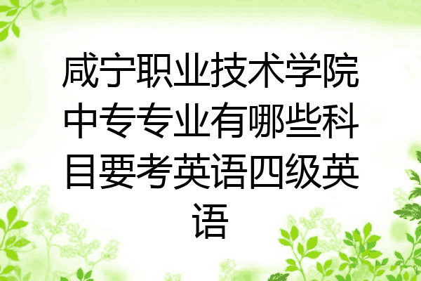 咸宁职业技术学院中专专业有哪些科目要考英语四级英语