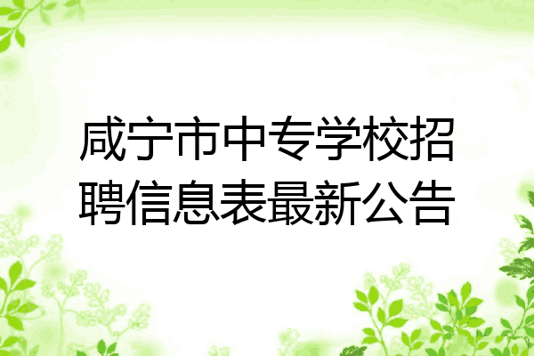 咸宁市中专学校招聘信息表最新公告