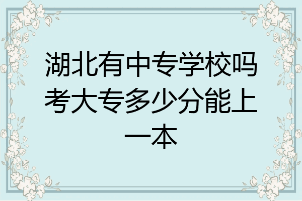 湖北有中专学校吗考大专多少分能上一本