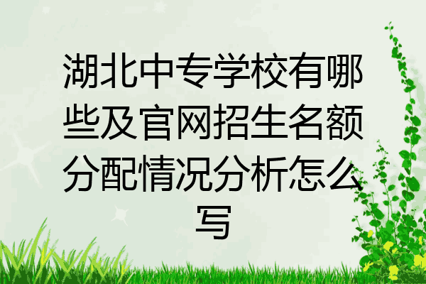 湖北中专学校有哪些及官网招生名额分配情况分析怎么写