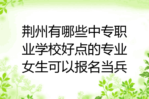 荆州有哪些中专职业学校好点的专业女生可以报名当兵