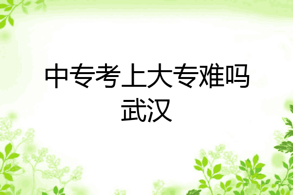 中专考上大专难吗武汉