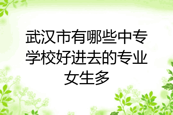 武汉市有哪些中专学校好进去的专业女生多