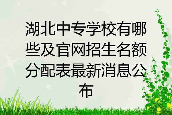 湖北中专学校有哪些及官网招生名额分配表最新消息公布