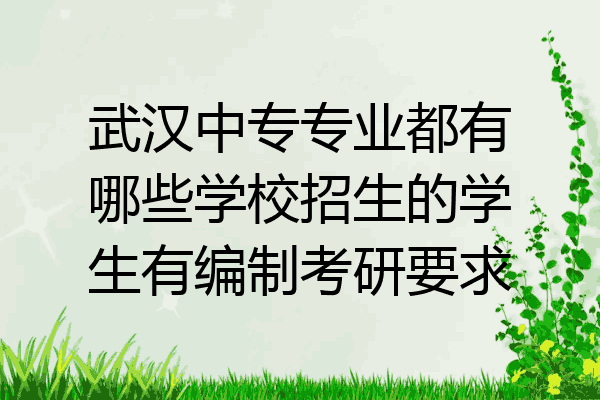 武汉中专专业都有哪些学校招生的学生有编制考研要求
