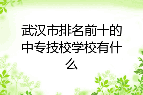 武汉市排名前十的中专技校学校有什么