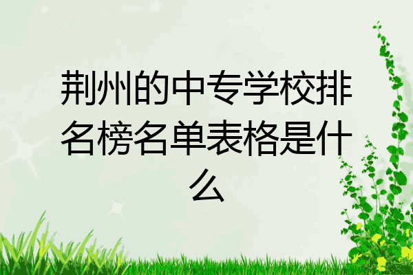 荆州的中专学校排名榜名单表格是什么